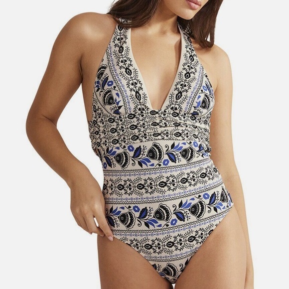 Boden Bow Detail Halter Swimsuit size 8 - Picture 1 of 8